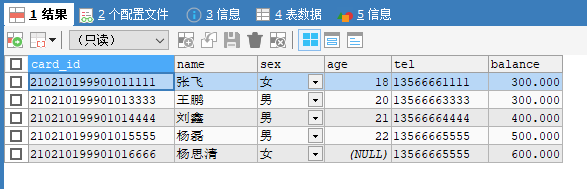 查看读者信息表中<em></em>，余额大于200的读者信息